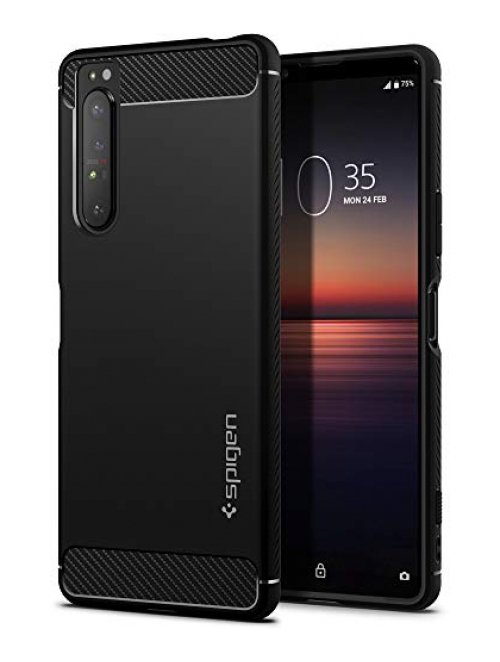 Spigen mattschwarz TPU Handyhülle für Sony Xperia 1 II Handyhülle24