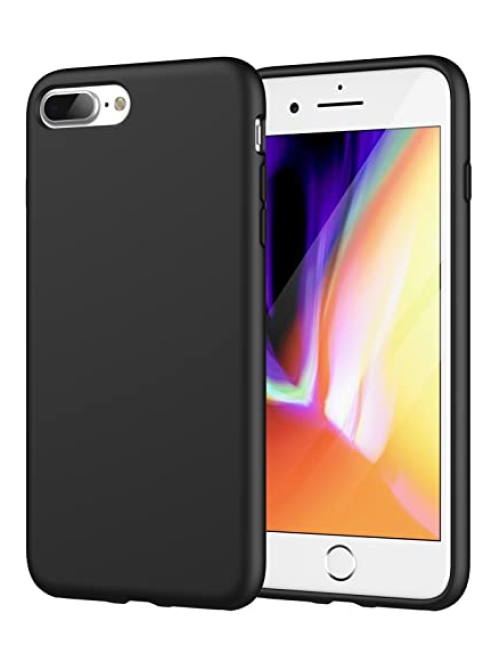 JETech Schwarz silicone+pc Handyhülle für Apple iPhone 7 Plus Handyhülle24