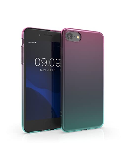 kwmobile Case kompatibel mit Apple iPhone SE (2022) / iPhone SE (2020) / iPhone 8 / iPhone 7 - Hülle Handy - Handyhülle Zwei Farben Pink Blau Transparent Handyhülle24